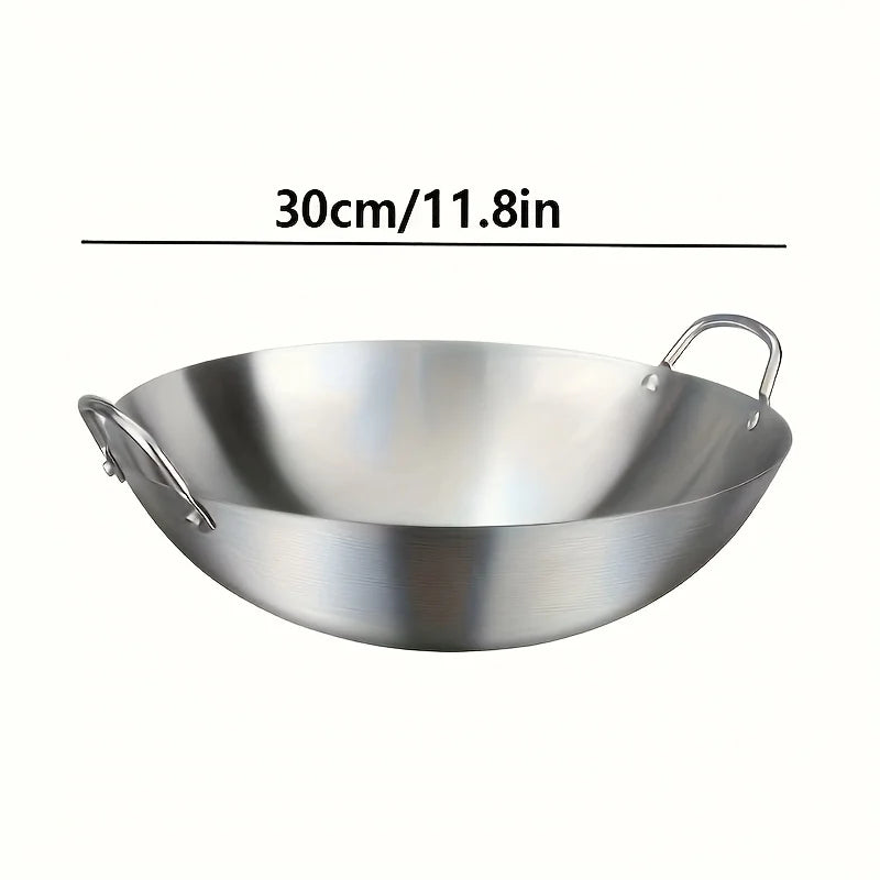 ChefMaster – Große Edelstahl-Wok mit Doppelgriffen Karnz