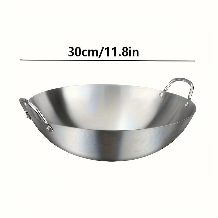 ChefMaster – Große Edelstahl-Wok mit Doppelgriffen Karnz