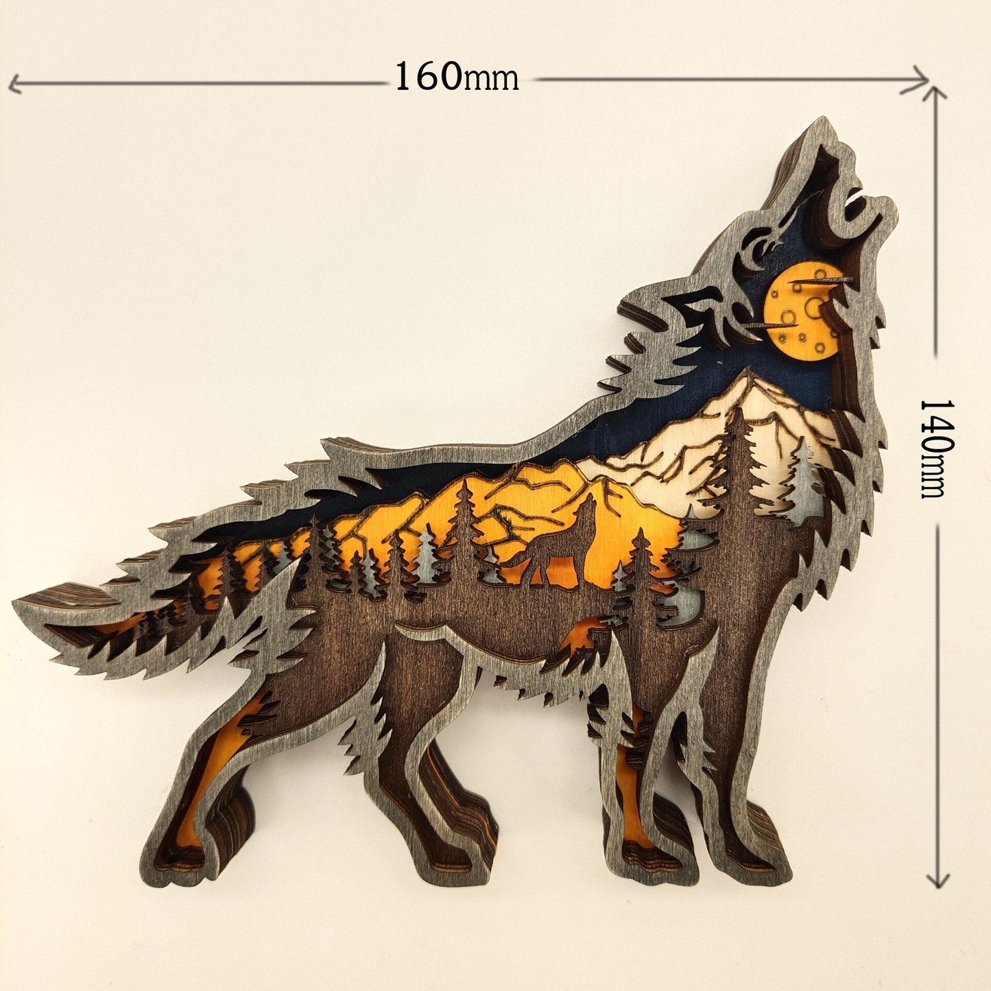 Nightglow Holz Handwerk Wolf Dekor