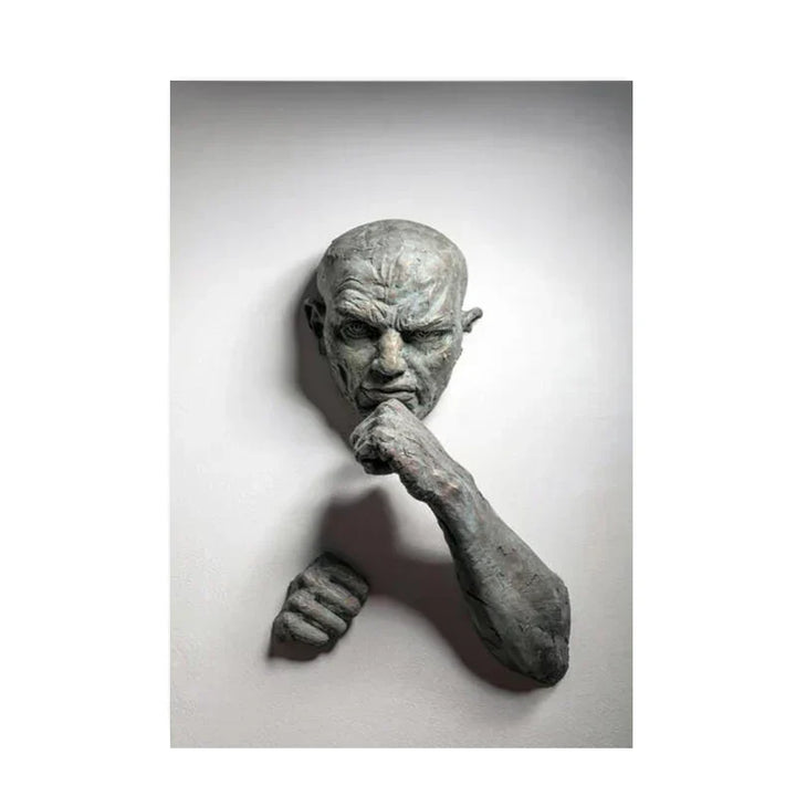 Moderne urbane abstrakte Eisenstatue Wandkunst Fine Art Leinwanddrucke 3D-Visualisierung Figurenkunst Bilder für minimalistische Wohnungswanddekoration | Karnz