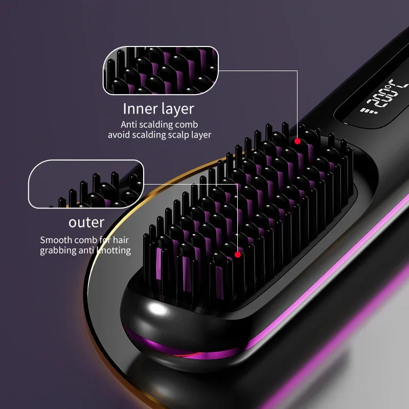 Karnz | Glissara | Kabelloses Haarglätteisen | USB-Ladefunktion & LCD-Display | Keramik & Ionen-Technologie