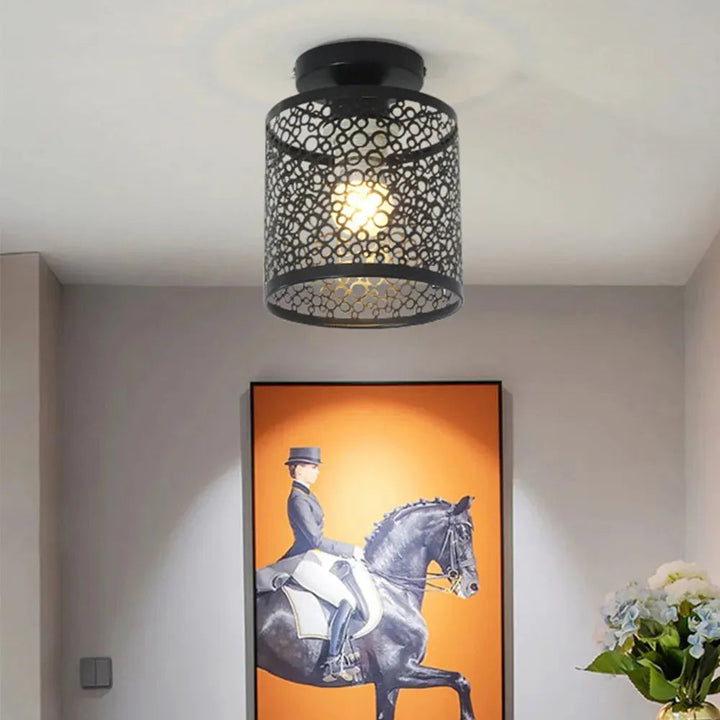 Industrielle Loftlampe mit offenem Rahmen im Vintage-Stil Karnz