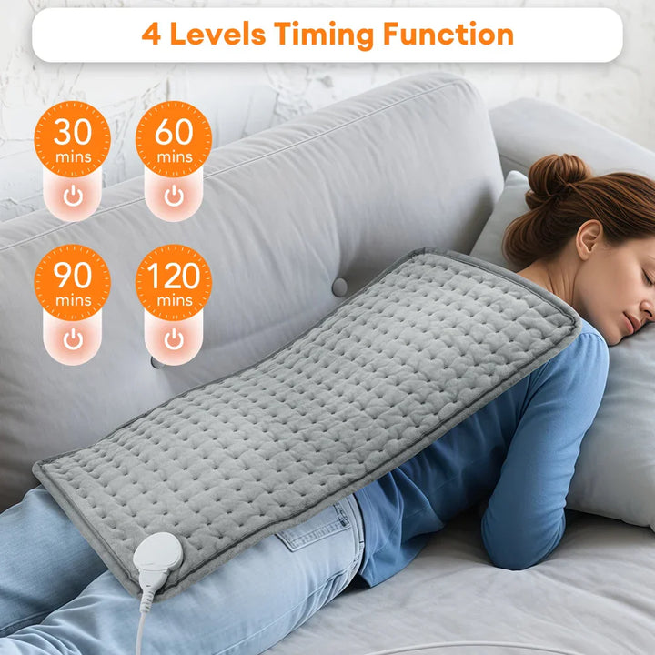 Karnz | ThermaEase Elektrisches Heizkissen | 9 Temperaturstufen & 4 Timer-Modi | 30×60 cm | Waschbar & Schnelles Heizen | Für Rücken, Bauch & Beine
