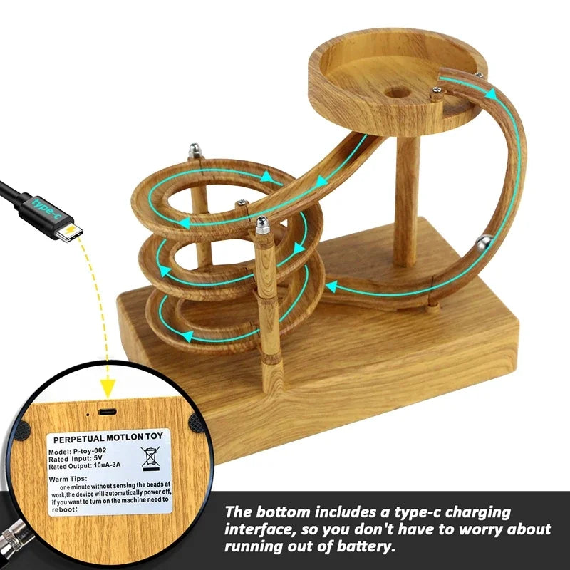 Karnz | Holz Perpetual Spiral Motion Kinetic Ball Roller Wissenschaftsspielzeug
