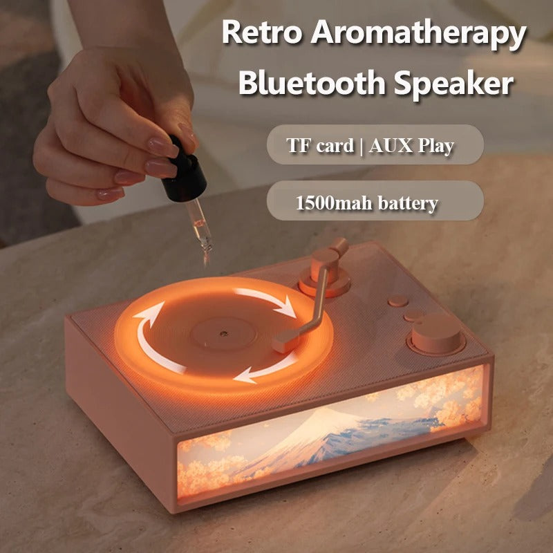 Vintage Design & LED-Stimmungsbeleuchtung Drahtloser Aromatherapie-Lautsprecher