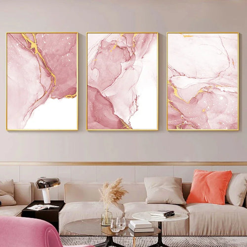 Rosa Flüssig Marmor Druck Wandkunst Fine Art Leinwanddrucke Bilder Für Wohnzimmer Schlafzimmer Boutique Hotel Raum Salon Kunst Dekor | Karnz