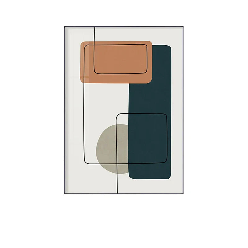 Moderne abstrakte erdige Töne geometrische Wandkunst Fine Art Leinwanddrucke Bilder für Wohnzimmer Esszimmer zeitgenössische Wohnkultur | Karnz