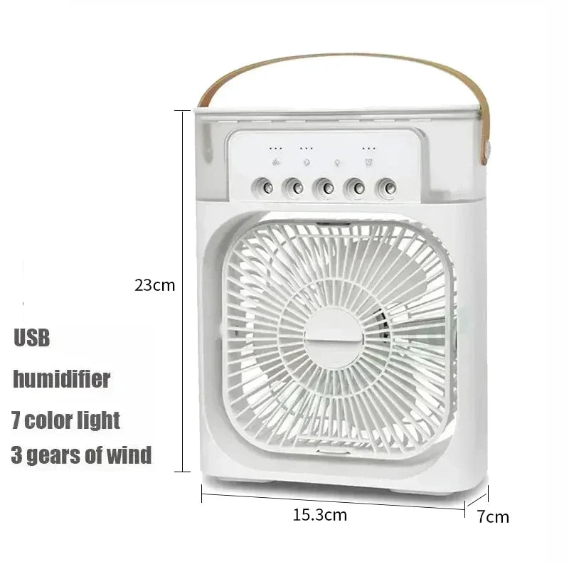 3-in-1 Mini-Luftkühler-Fan – Tragbarer Haushaltsklimaanlage mit LED-Nachtlicht, Luftbefeuchter und einstellbarem Luftstrom für Zuhause & Büro | Karnz