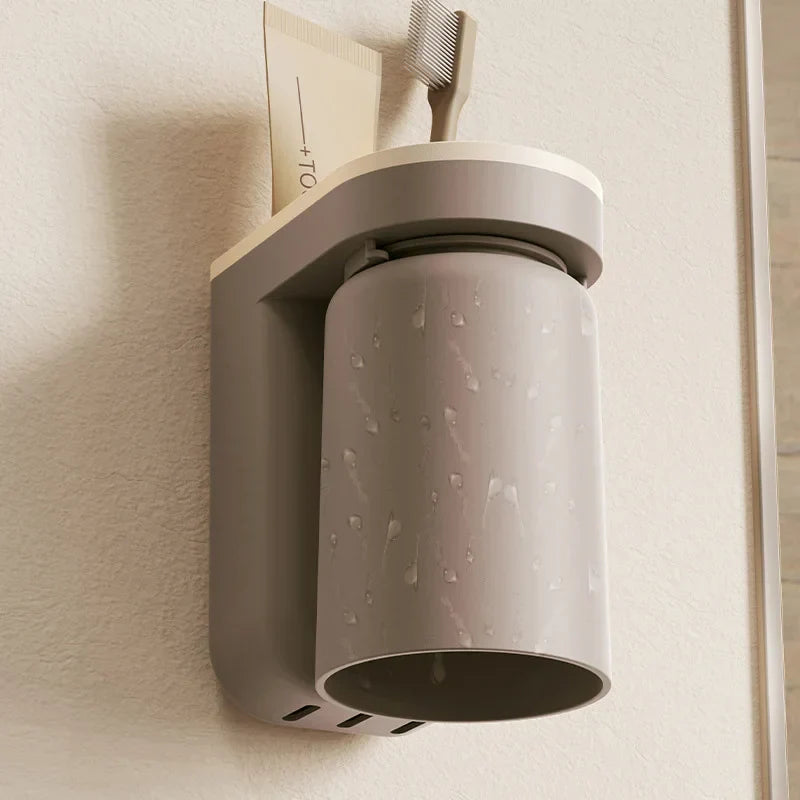 DuoClean 2-in-1 Wandhalterung für Zahnbürste und Becher – Clevere Aufbewahrung ohne Bohren Karnz
