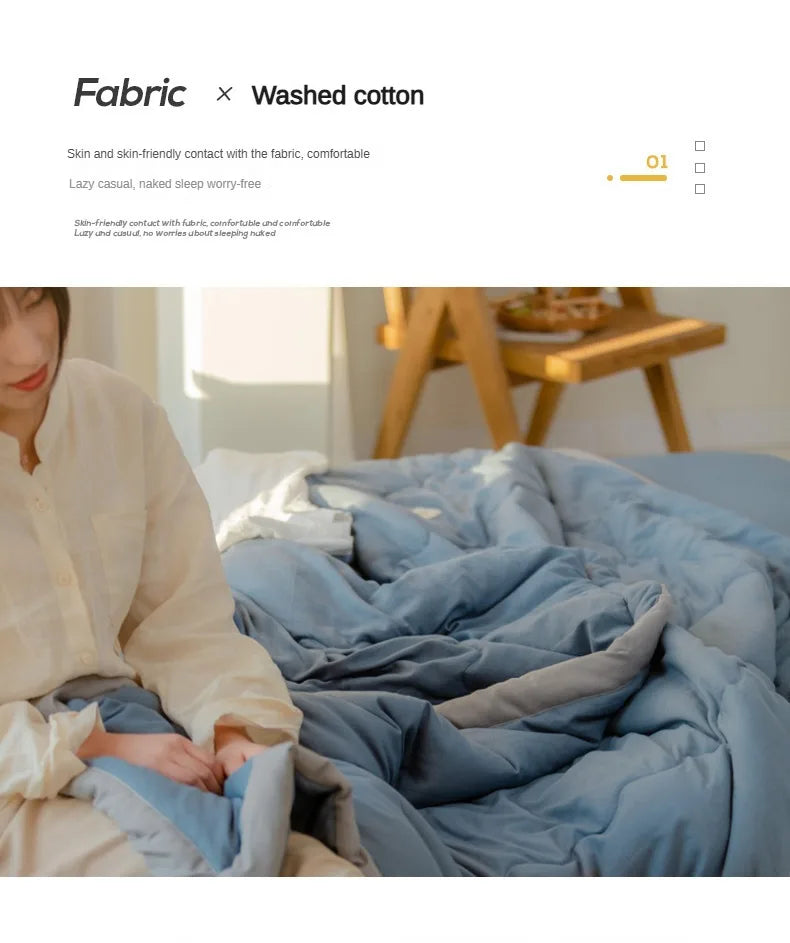 2024 Japanische Baumwolle-Polyester Sommerdecke – Leicht, Waschbar, Hautfreundliche Einfarbige Decke | Karnz