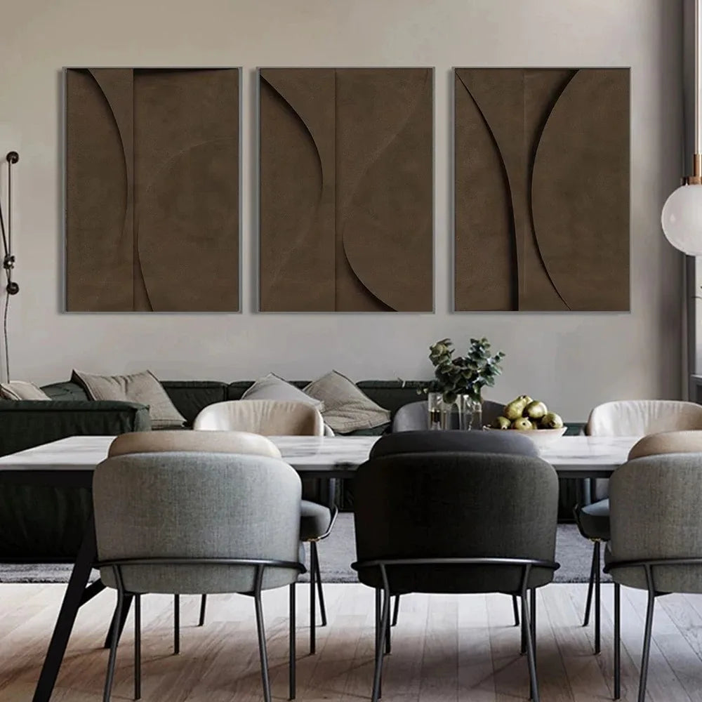 Moderner Minimalistischer Flacher Geometrischer Linien Wandkunst Feine Kunst Leinwanddrucke Retro Braune Abstrakte Bilder Für Das Wohnzimmer Zeitgenössische Inneneinrichtung Dekor | Karnz
