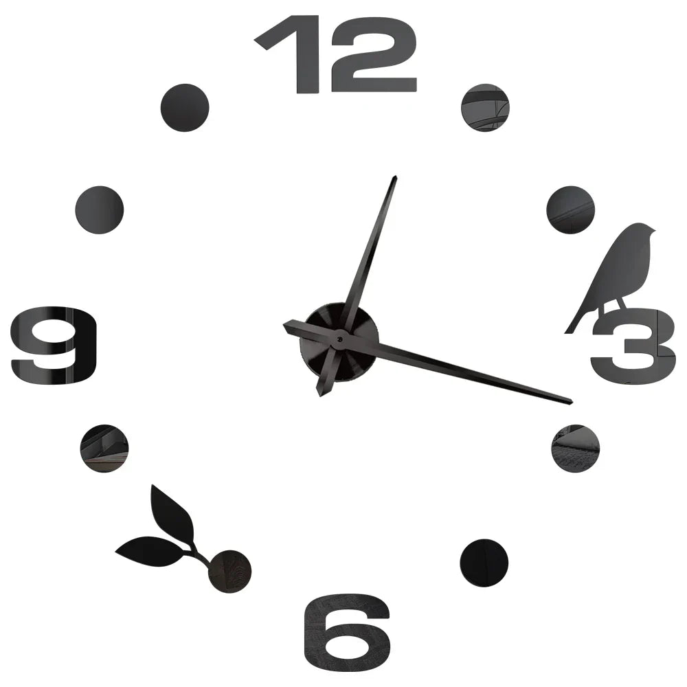 Große Wanduhr DIY 3D Selbstkleber Spiegel Acryl Wanduhr für Küche Esszimmer Wohnzimmer Kreative Wohnkultur | Karnz
