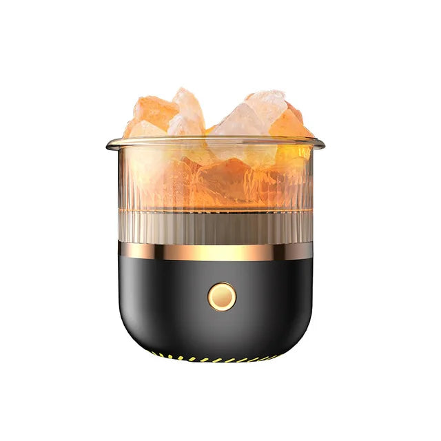 Karnz | Himalaya Salzkrystalllampe & Ätherischer Öl Diffusor, USB Ultraschall Luftbefeuchter für Zuhause & Büro