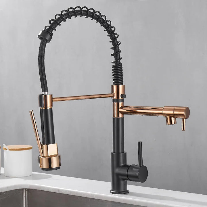 Karnz | DualFlow Küchenarmatur - Luxuriöse Doppel-Bronze-Küchenarmatur
