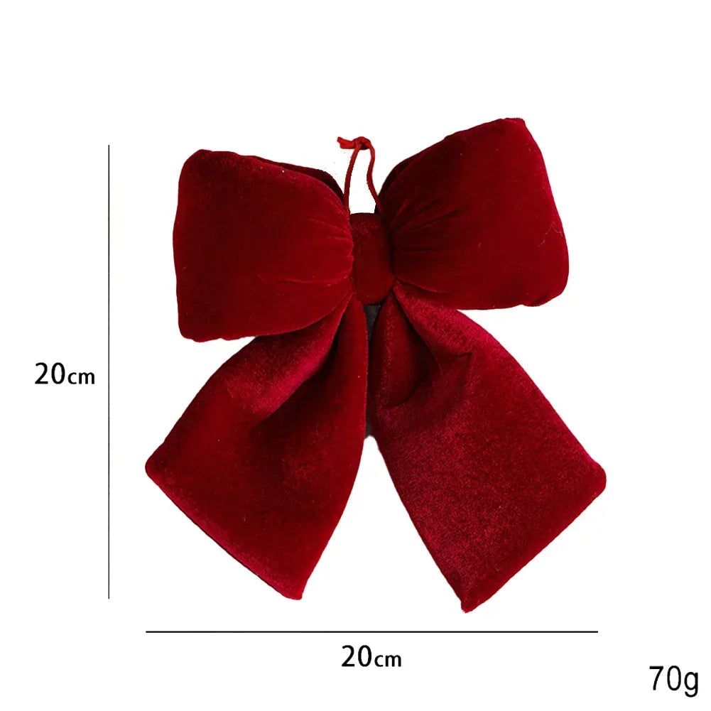 Rote Samtschleife zum Dekorieren – Eleganter Baumschmuck für Weihnachten, Ideal für Christbaum, Türdekoration oder festliche Geschenkverpackungen | Karnz