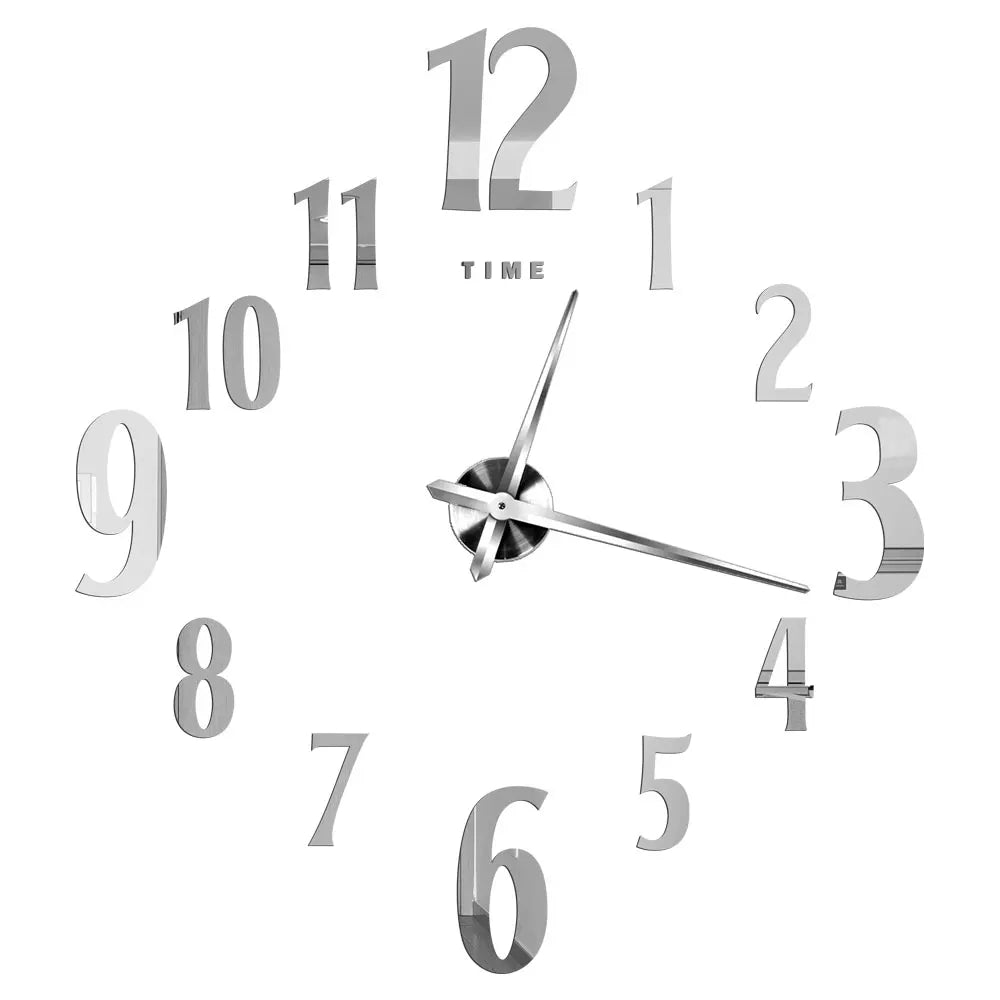 Große Wanduhr DIY 3D Selbstkleber Spiegel Acryl Wanduhr für Küche Esszimmer Wohnzimmer Kreative Wohnkultur | Karnz