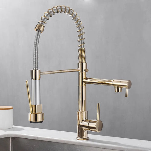 Wasserhahn mit Doppeltem Auslauf – Hochwertiger Wasserhahn für Flexibles Spülen, Einfache Installation, Ideal für Moderne Küchen, Schwenkbar und Robust | Karnz