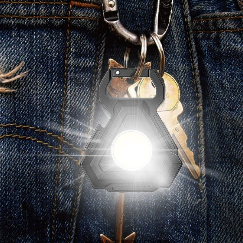 Mini-LED-Taschenlampe USB-Flaschenöffner Schlüsselanhänger | Karnz