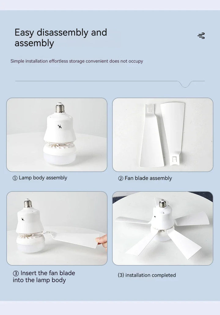 30W E27 Deckenventilator Licht mit Fernbedienung - LED Dimmfunktion, intelligenter leiser Ventilator für Schlafzimmer & Wohnzimmer | Karnz