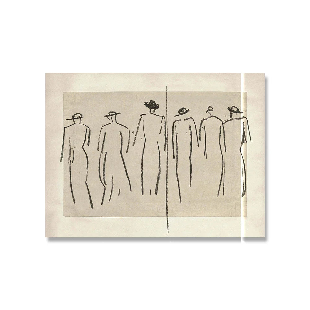 Vintage Vogue Galerie Wandkunst Landschaften Portrait Floral Abstrakt Portrait Skizze Fine Art Leinwanddrucke Bilder für das Wohnzimmer | Karnz