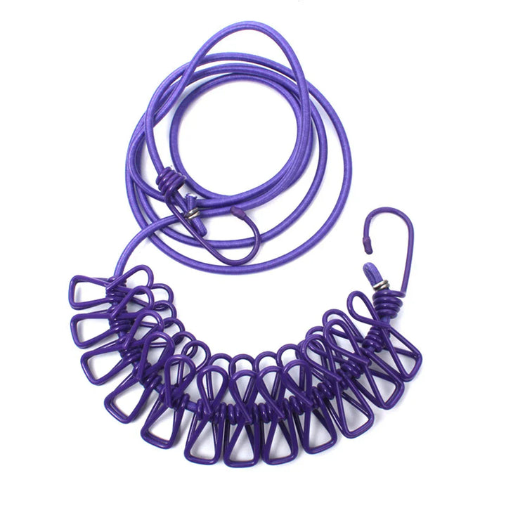 Winddicht Rutschfeste Elastische Multi-Clip Reise Wäscheleine | Karnz