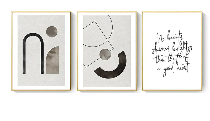 Skandinavische Minimalistische Geometrische Dunkle Neutrale Farben Wandkunst Fine Art Leinwanddrucken Moderne Abstrakte Bilder Für Wohnzimmer Wohnkultur | Karnz