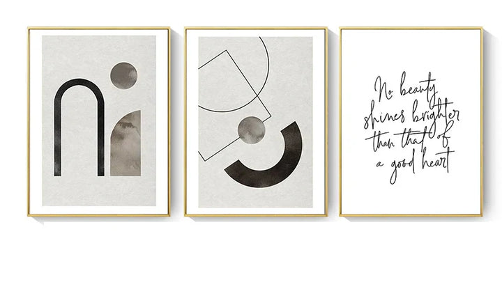 Skandinavische Minimalistische Geometrische Dunkle Neutrale Farben Wandkunst Fine Art Leinwanddrucken Moderne Abstrakte Bilder Für Wohnzimmer Wohnkultur | Karnz