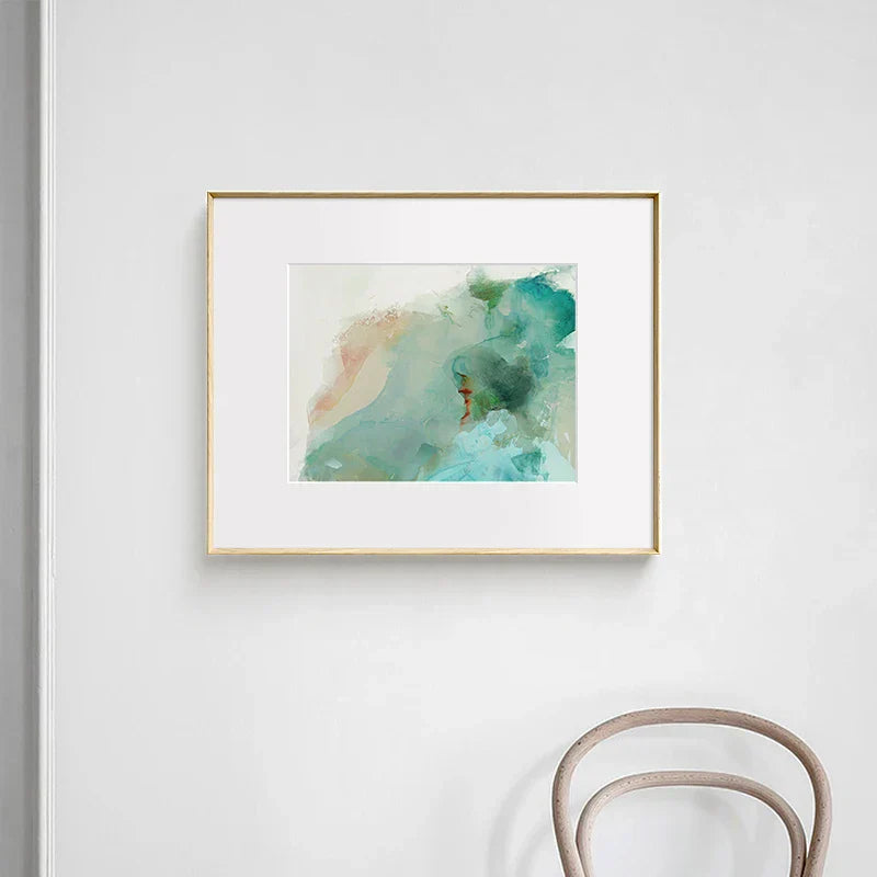 Ethereal Whispers Teal Emerald Aquamarin Abstrakte Wandkunst Fine Art Leinwanddrucke Nordische Bilder Für Moderne Wohnung Wohnzimmer Dekor | Karnz