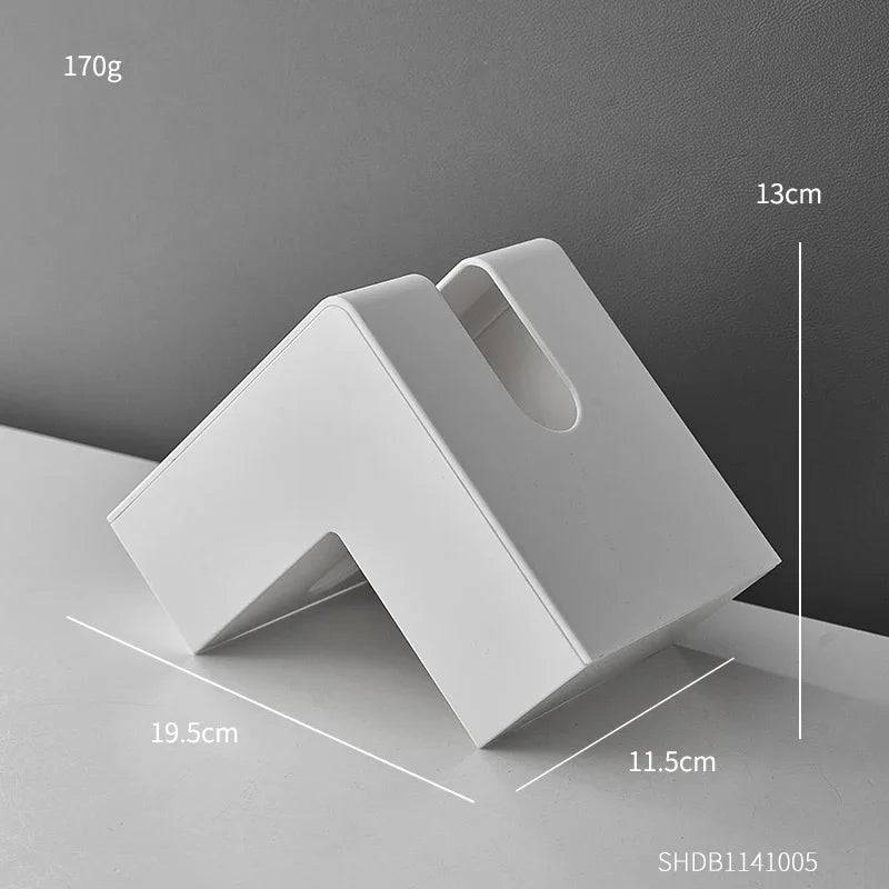 Minimalist Abstract L-förmiger skulpturaler Taschentuchspender für Wohnzimmer Kaffeetisch Küche Arbeitsplatte Desktop Nordic Stil Wohnkultur | Karnz