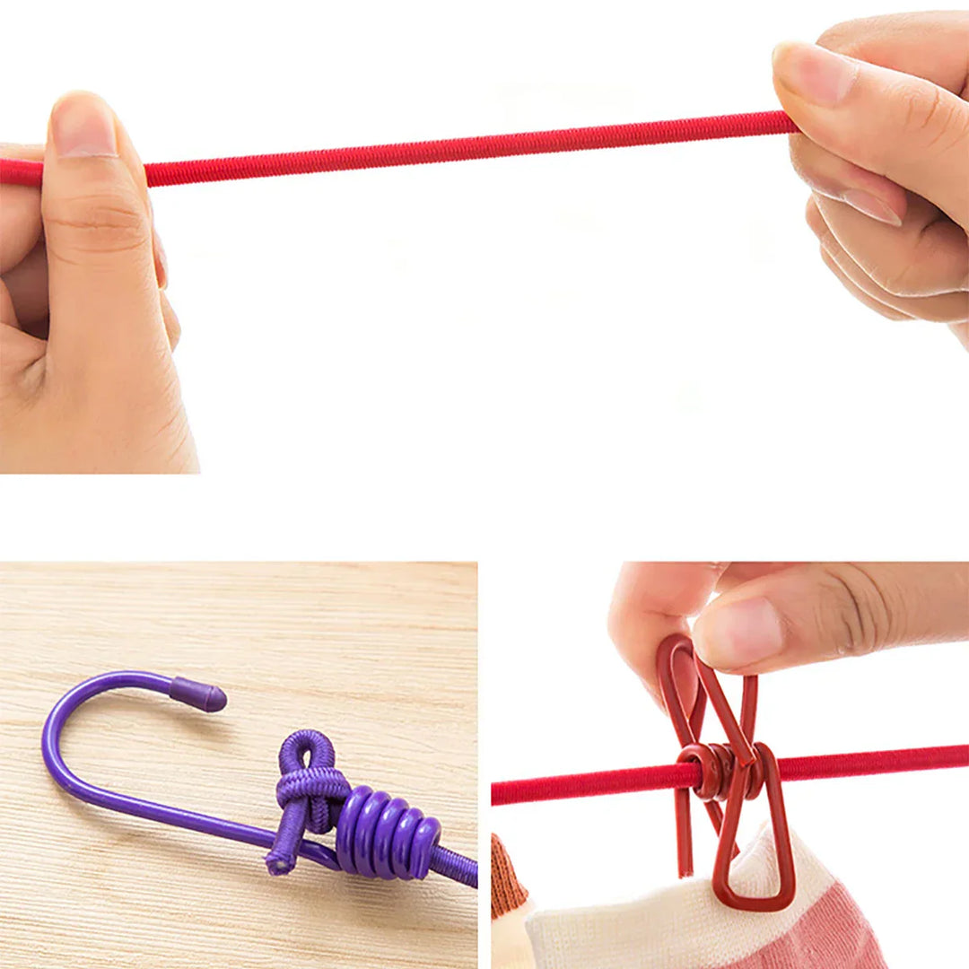 Winddicht Rutschfeste Elastische Multi-Clip Reise Wäscheleine | Karnz