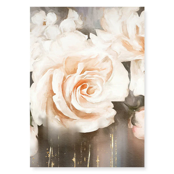Rosa Beige Blüten Große Florale Wandkunst Feine Kunst Leinwanddrucke Elegante Abstrakte Botanische Bilder Für Wohnzimmer Schlafzimmer Kunst Dekor | Karnz