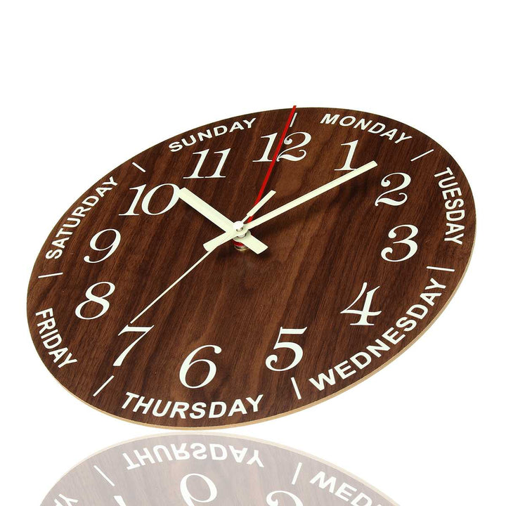 Karnz | Nordisches Luminöses Holz Stille Wanduhr