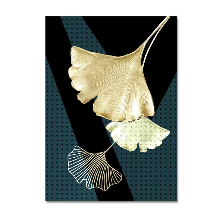 Set von 3 Teilen Goldenes Blatt Wandkunst Minimalistische Nordische Tropische Pflanzen Feine Kunst Leinwanddrucke Bilder Für Wohnzimmer Esszimmer Kunst Dekor