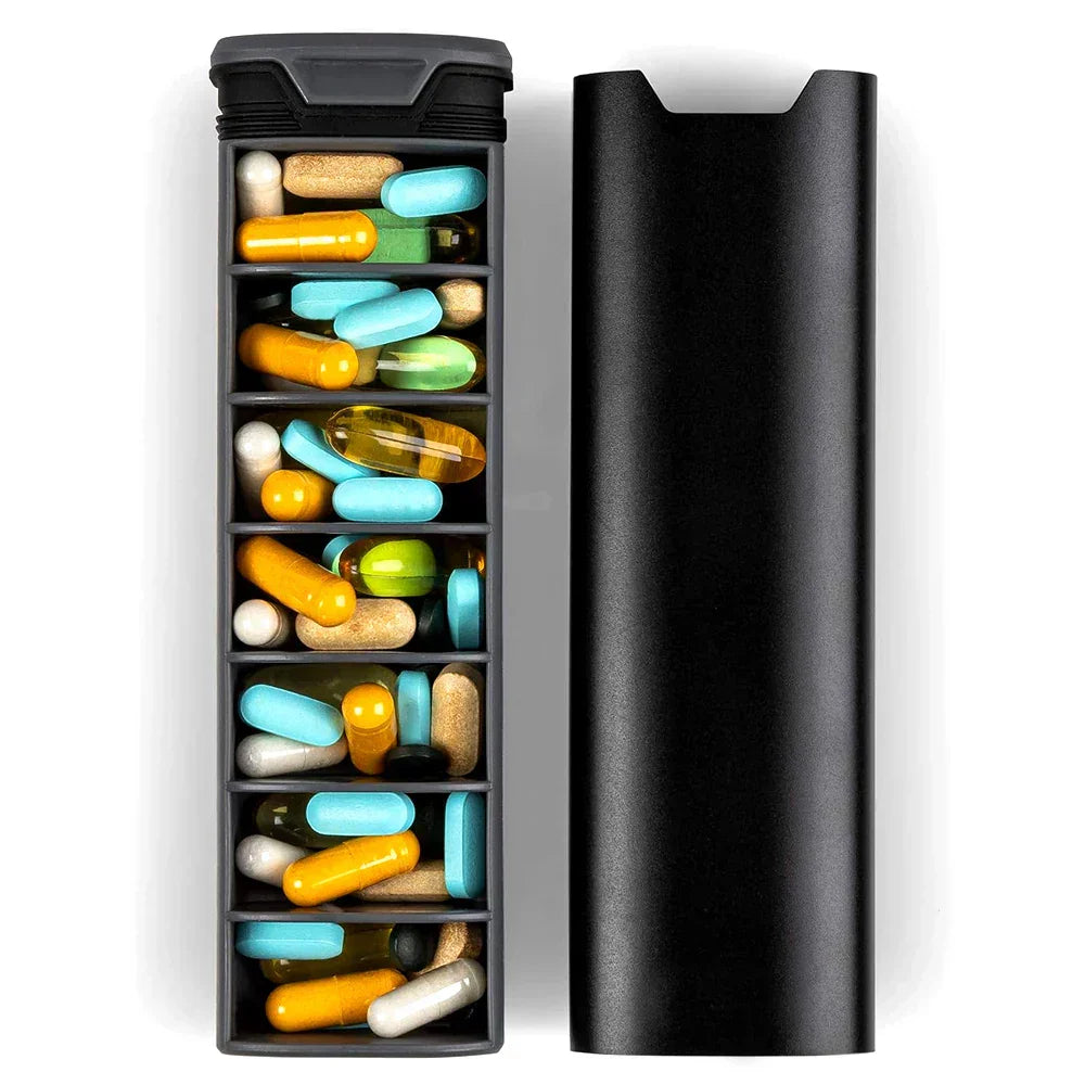 7-Tage Medikamente Organizer – Kompakte auslaufsichere Pillenbox für Zuhause und unterwegs | Karnz