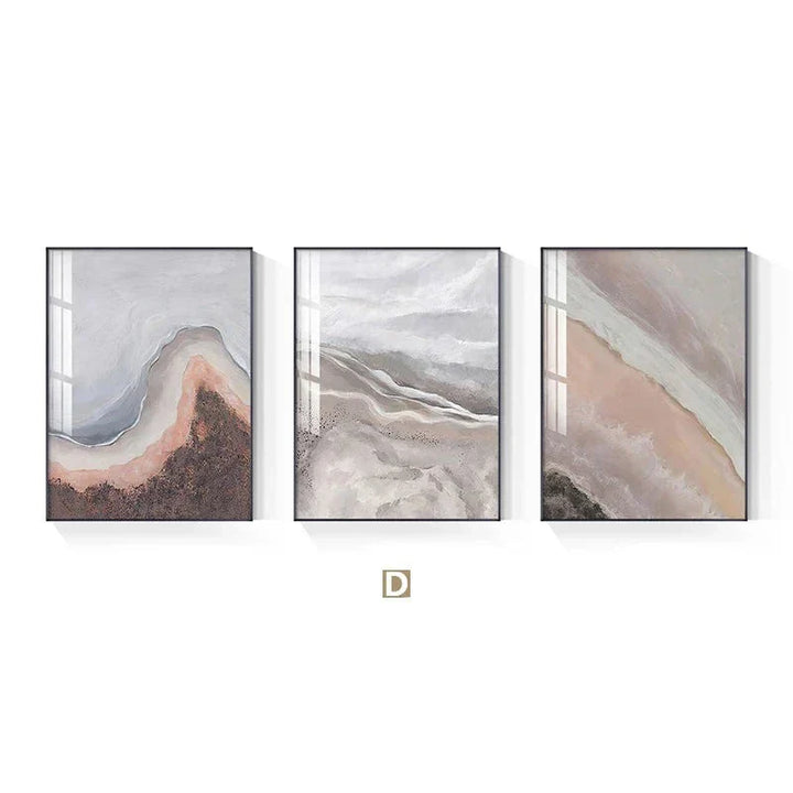 Neutrale Farbtöne Rosa Abstrakte Ozean Küstenlinie Wandkunst Feine Kunst Leinwanddrucke Minimalistische Bilder für Wohnraum Schlafzimmer Kunst Dekoration | Karnz