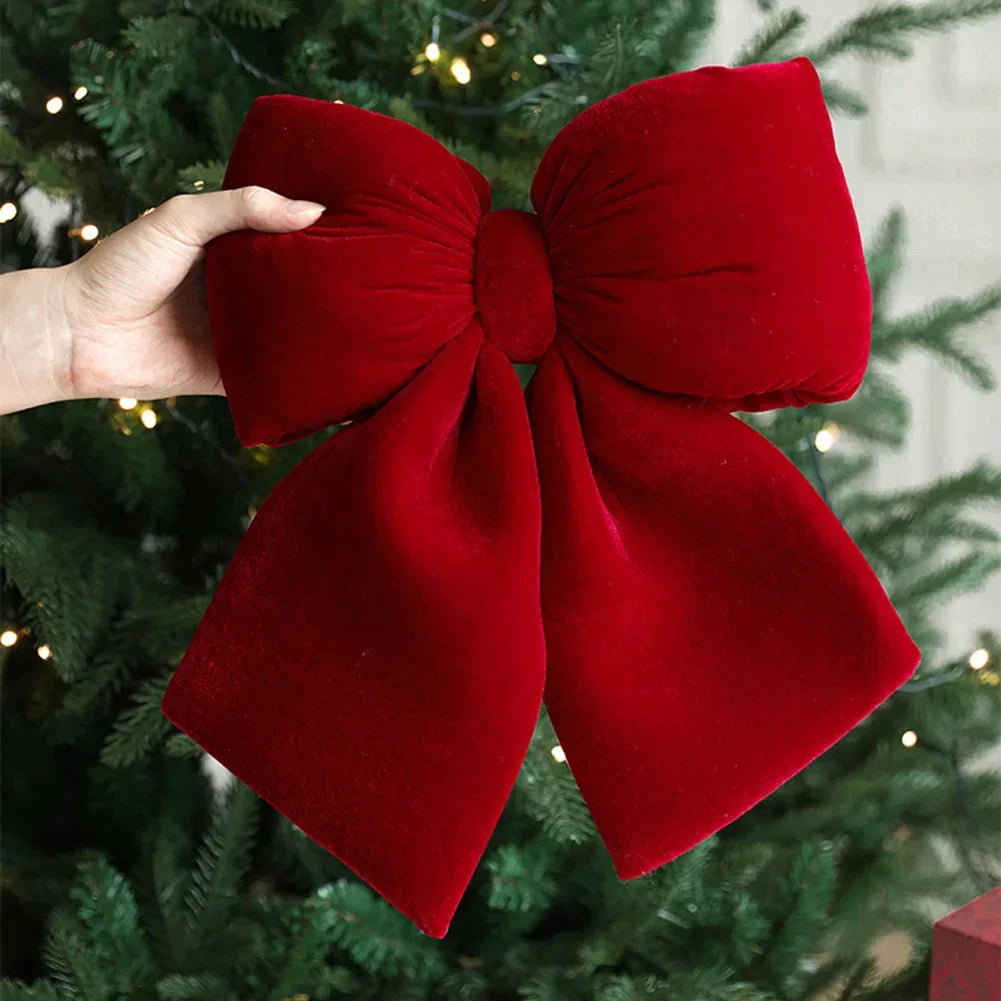 Rote Samtschleife zum Dekorieren – Eleganter Baumschmuck für Weihnachten, Ideal für Christbaum, Türdekoration oder festliche Geschenkverpackungen | Karnz