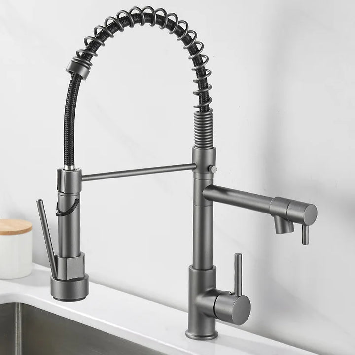 Karnz | DualFlow Küchenarmatur - Luxuriöse Doppel-Bronze-Küchenarmatur