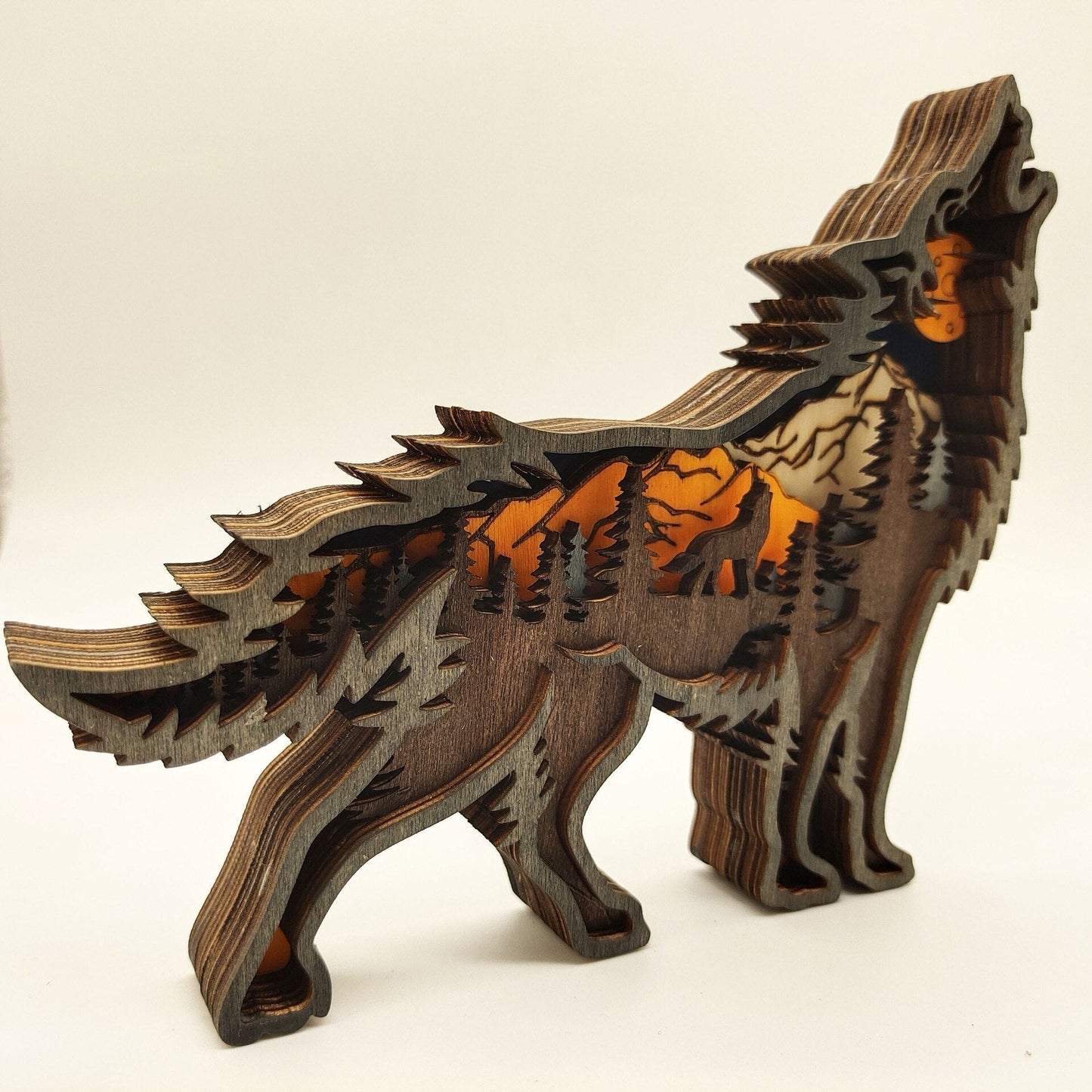 Nightglow Holz Handwerk Wolf Dekor
