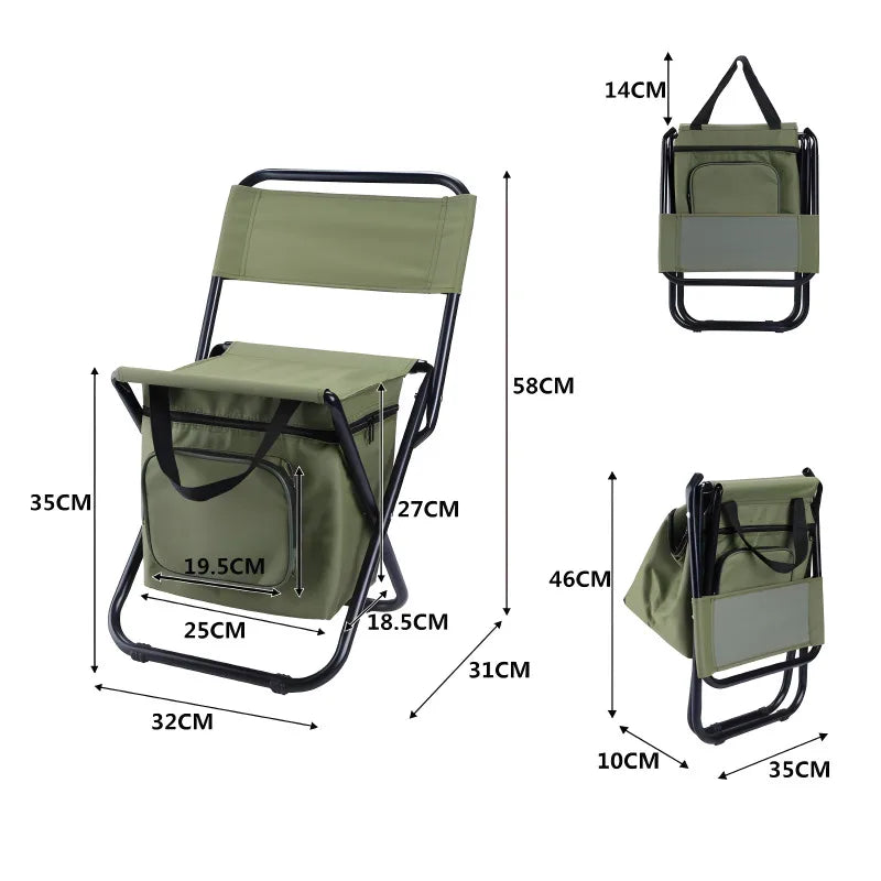 Eingebaute Kühltasche Tragbare Faltbare Outdoor-Hocker | Karnz