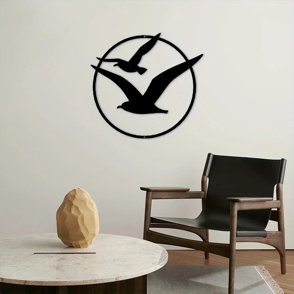 Seaside Seagulls Eisenkunst Wandkunst 3D Metall Skulpturierte Vögel Wanddekoration Für Wohnzimmer Esszimmer Kreative Zeitgenössische Nordic Wohnkultur