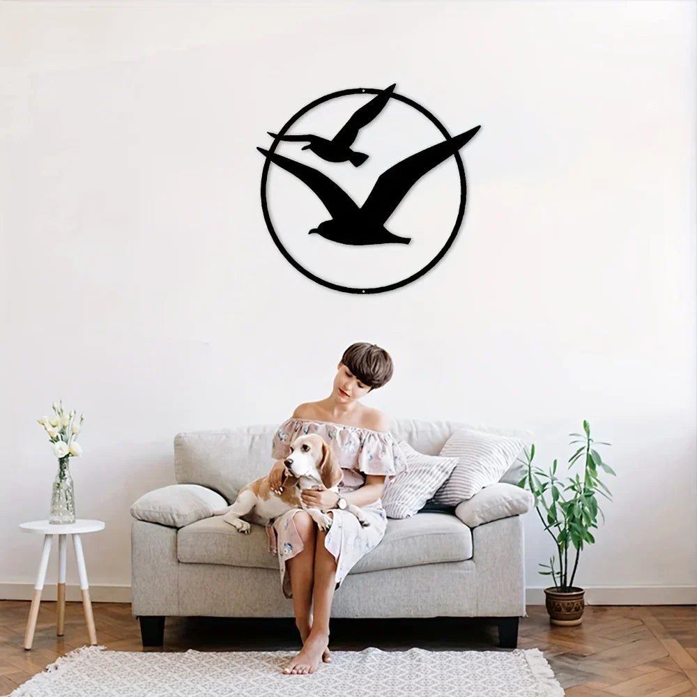 Seaside Seagulls Eisenkunst Wandkunst 3D Metall Skulpturierte Vögel Wanddekoration Für Wohnzimmer Esszimmer Kreative Zeitgenössische Nordic Wohnkultur