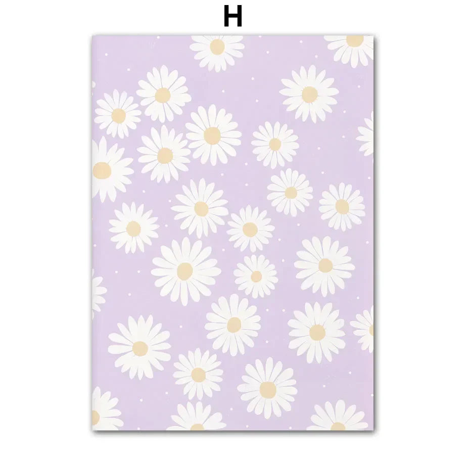 Pink Lavendel Gänseblümchen Blumenmarkt Poster Wandkunst Feine Kunst Leinwanddrucke Pastell Blumenbilder Für Wohnzimmer Schlafzimmer Kunst Dekor | Karnz