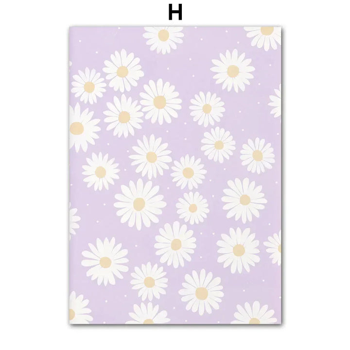 Pink Lavendel Gänseblümchen Blumenmarkt Poster Wandkunst Feine Kunst Leinwanddrucke Pastell Blumenbilder Für Wohnzimmer Schlafzimmer Kunst Dekor | Karnz
