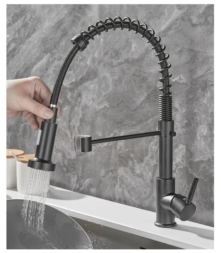 Wasserhahn mit Doppeltem Auslauf – Hochwertiger Wasserhahn für Flexibles Spülen, Einfache Installation, Ideal für Moderne Küchen, Schwenkbar und Robust | Karnz