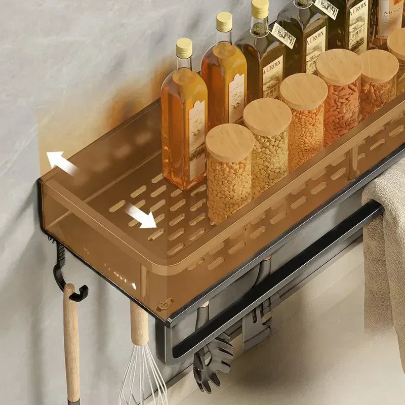 Wandmontierter Küchenregal – Platzsparendes und stilvolles Aluminiumregal für Küchenutensilien | Karnz