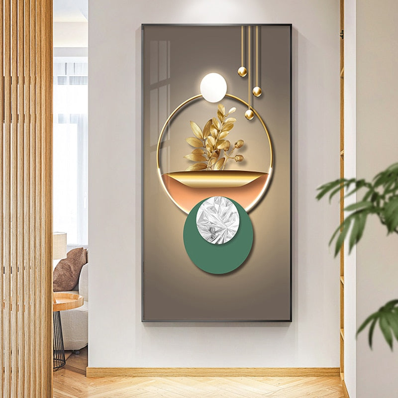 Abstrakte Botanische Lebenskreis Wandkunst Feine Kunst Leinwanddrucke Moderne Ästhetik Bilder für Luxusschlafzimmer Wohnzimmer Home Office Dekor