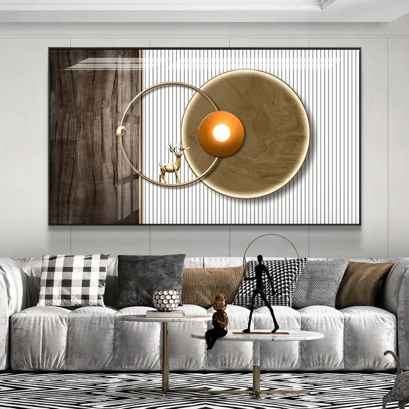 Moderne Ästhetik Abstrakte Sonne & Mond Wandkunst Feine Kunst Leinwanddrucke Bilder für luxuriöses Loft Wohnzimmer Esszimmer Lifestyle Kunst Dekor | Karnz