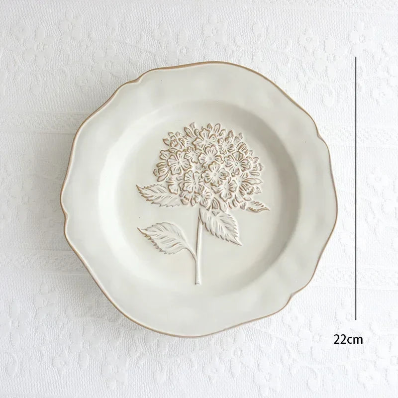 Französische geprägte Blumenplatten