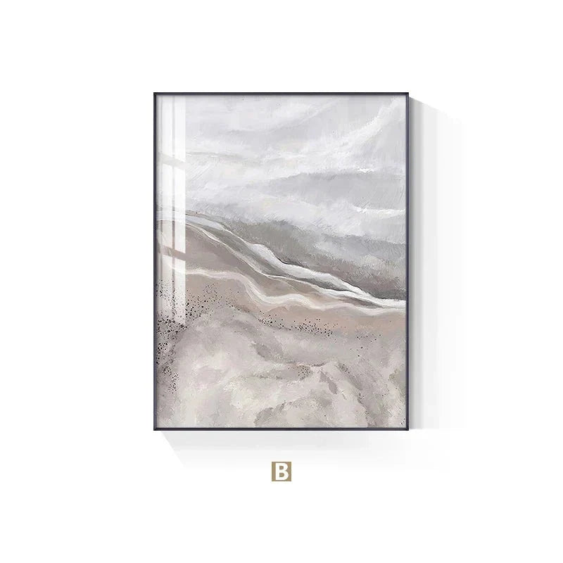 Neutrale Farbtöne Rosa Abstrakte Ozean Küstenlinie Wandkunst Feine Kunst Leinwanddrucke Minimalistische Bilder für Wohnraum Schlafzimmer Kunst Dekoration | Karnz