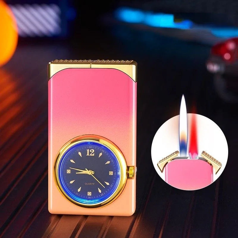 Kreative Dual Fire Farbverlauf Feuerzeug Uhr | Karnz